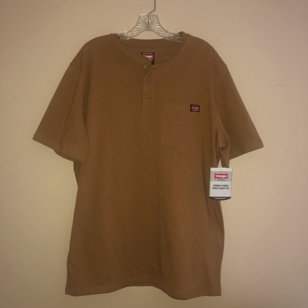 NWT Wrangler Short Sleeve Brown T Shirt